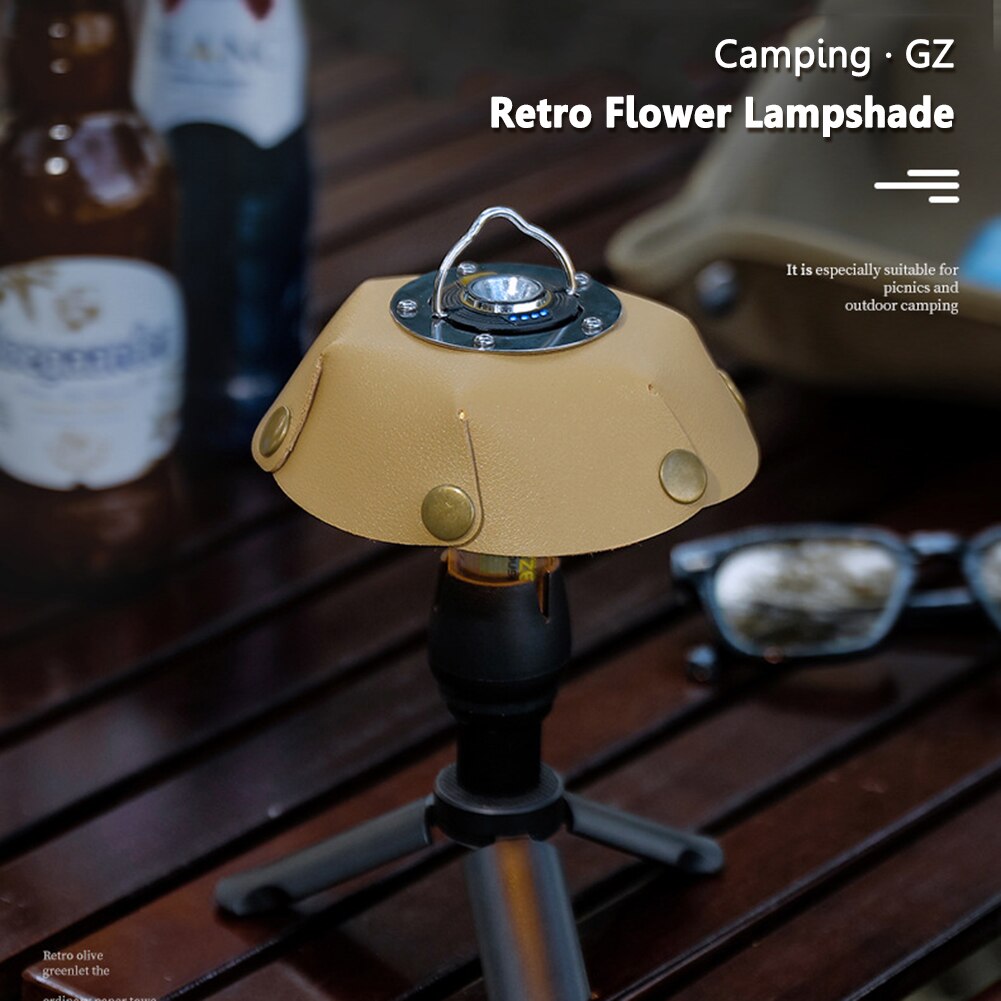 Cheap Goat Tents Leather Camping Tent Lantern Lamps Shade Outdoors Hiking Light Hood Caps Camping Rainproof Lighting Hanging Lamp Cover for GoalZ   
